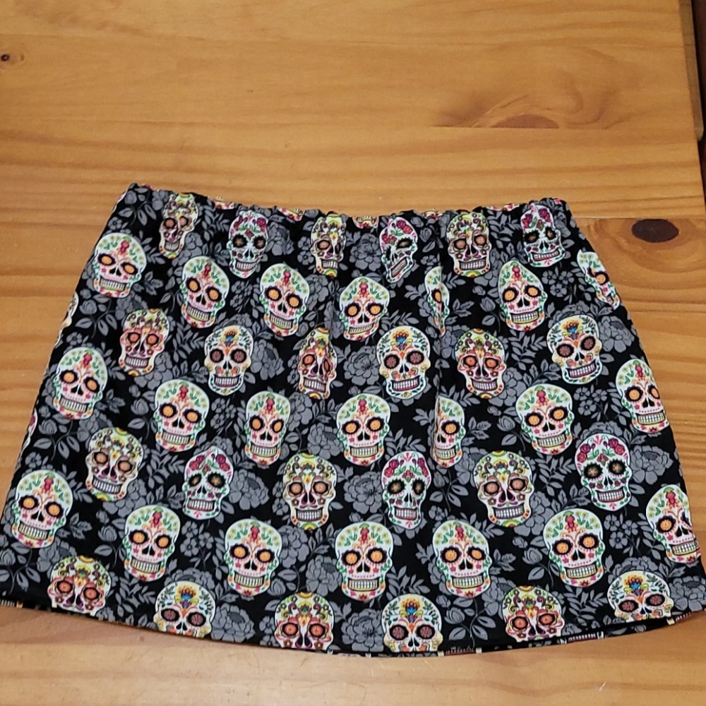 Fully Lined Sugar Skull Skirt